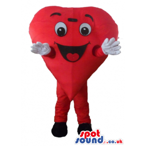 Smiling red heart with big eyes red arms and legs - Custom