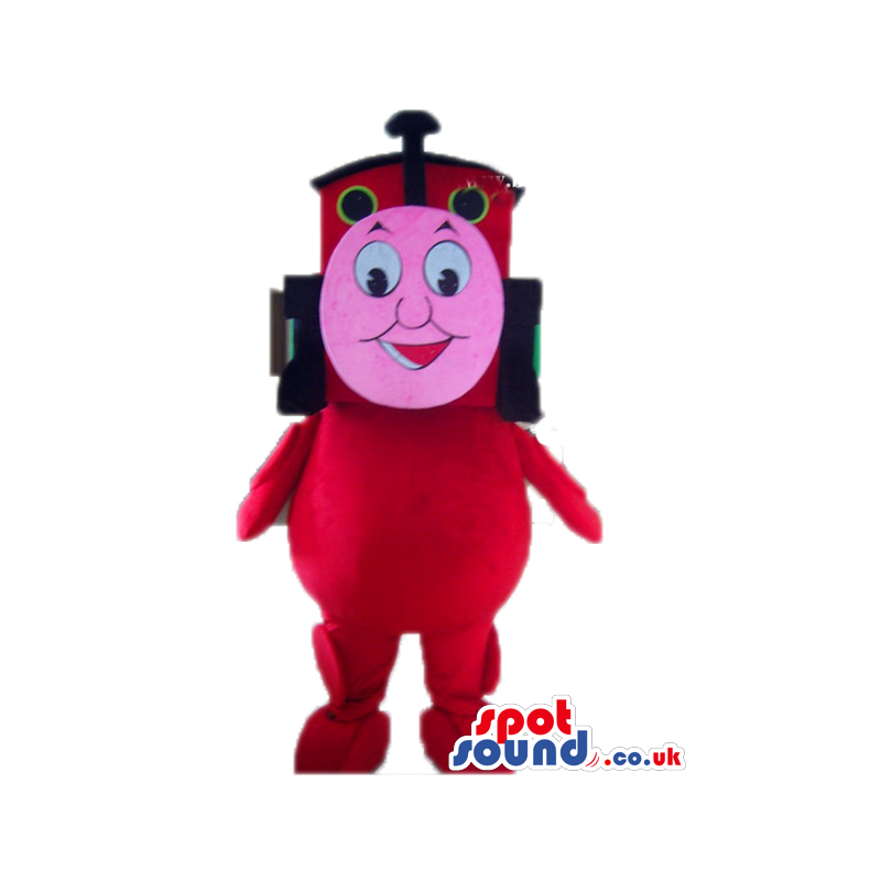 Mascot costume of thomas the train in red - Custom Mascots