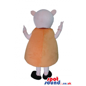 Peppa pig wearing an orange mini dress and black shoes - Custom