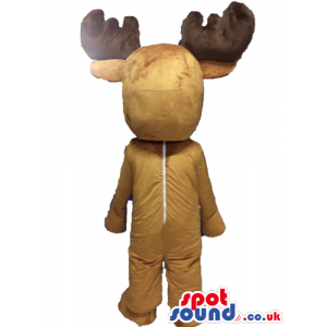 Brown moose with big brown horns - Custom Mascots