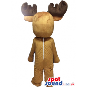 Brown moose with big brown horns - Custom Mascots