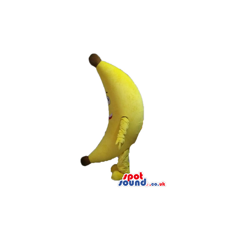 Smiling yellow banana - your mascot in a box! - Custom Mascots