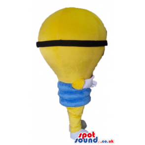 Yellow light-bulb with big round eyes and grey glasses and