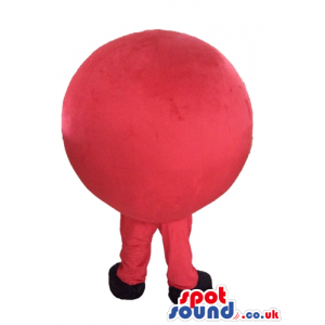 Smiling red ball with big round eyes, red legs and arms and