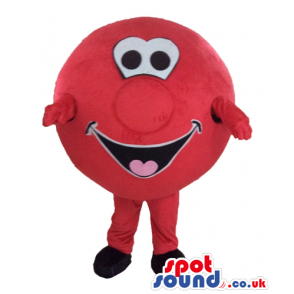 Smiling red ball with big round eyes, red legs and arms and