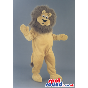 Lion Animal Plush Mascot With Brown Hair And A Beige Body