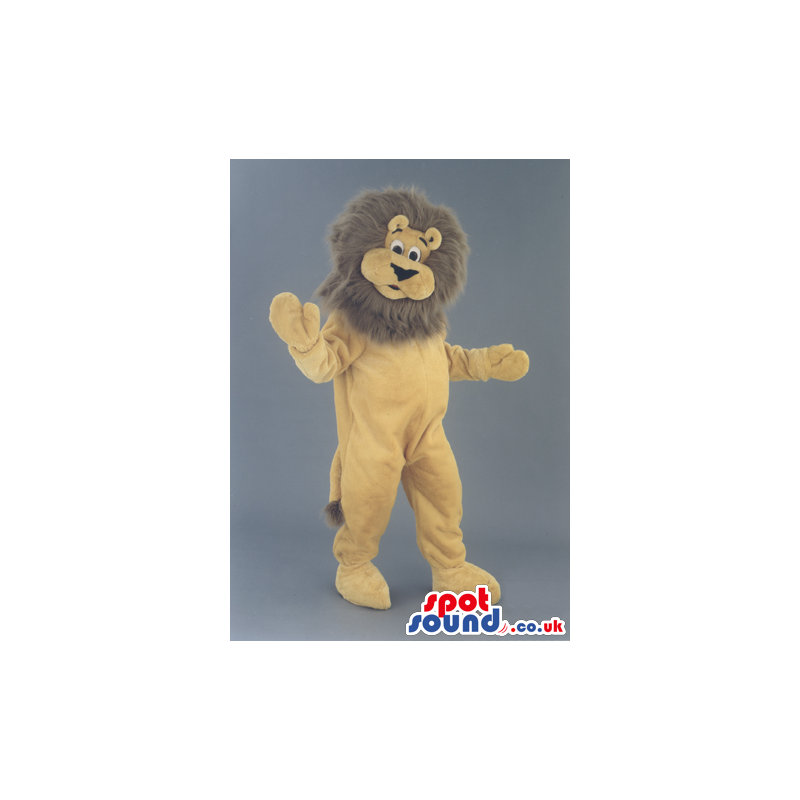 Lion Animal Plush Mascot With Brown Hair And A Beige Body -