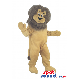 Lion Animal Plush Mascot With Brown Hair And A Beige Body -