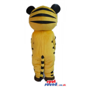 Smiling yellow tiger with big round eyes - Custom Mascots
