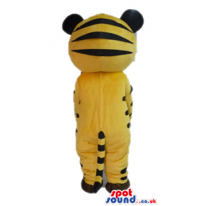 Smiling yellow tiger with big round eyes - Custom Mascots