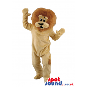 Lion Animal Plush Mascot With Brown Hair And A Beige Body -