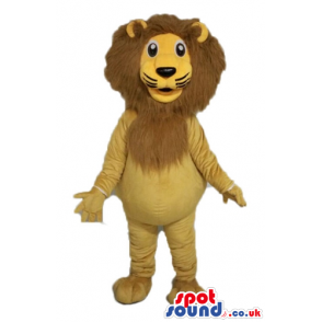 Brown lion with an orange face - Custom Mascots