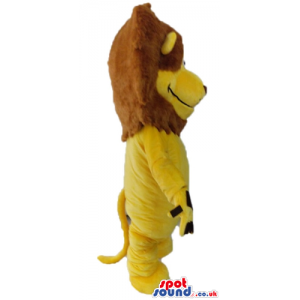 Yellow lion with brown hair - Custom Mascots