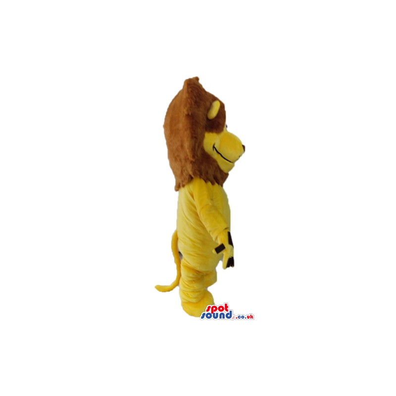 Yellow lion with brown hair - Custom Mascots