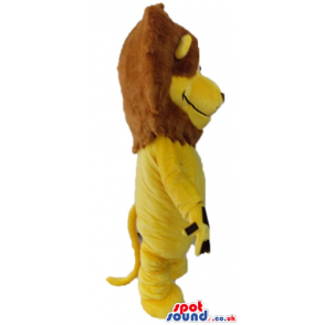 Yellow lion with brown hair - Custom Mascots