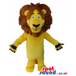 Yellow lion with brown hair - Custom Mascots