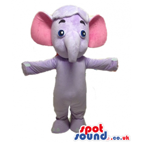 Grey elephant with pink ears - Custom Mascots