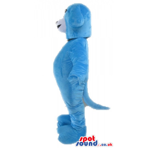 Light-blue dog with black eyes and a white nose - Custom Mascots