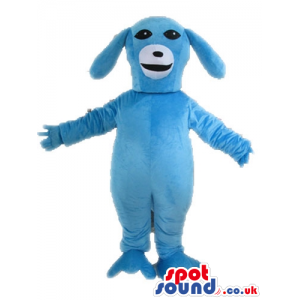 Light-blue dog with black eyes and a white nose - Custom Mascots