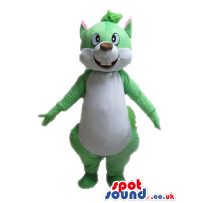 Green rabbit with a white belly and big round eyes - Custom