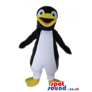 Black and white penguin with yellow beak and legs - Custom