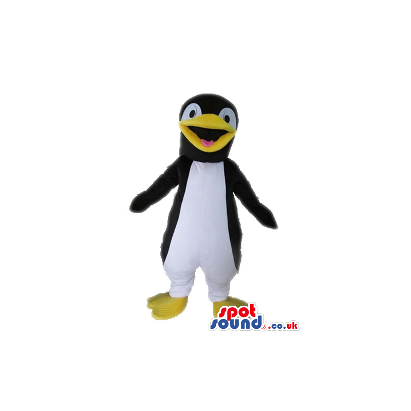 Black and white penguin with yellow beak and legs - Custom