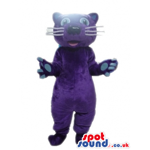Purple cat with grey eyes and straight grey whiskers - Custom