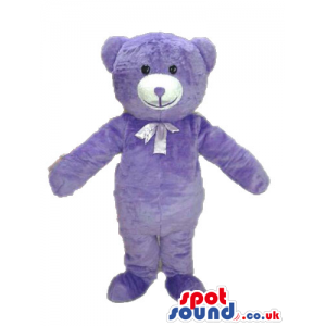 Purple teddy bear with a purple lace round the neck - Custom