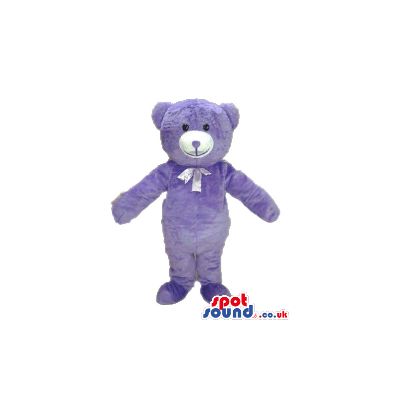 Purple teddy bear with a purple lace round the neck - Custom