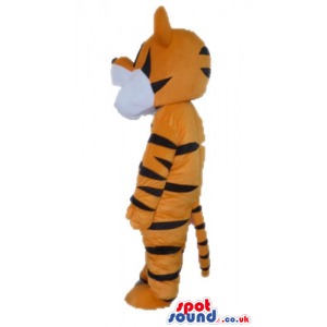 Mascot costume of a tiger with a white belly - Custom Mascots