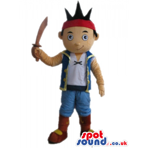 Mascot costume of jake the pirate - Custom Mascots