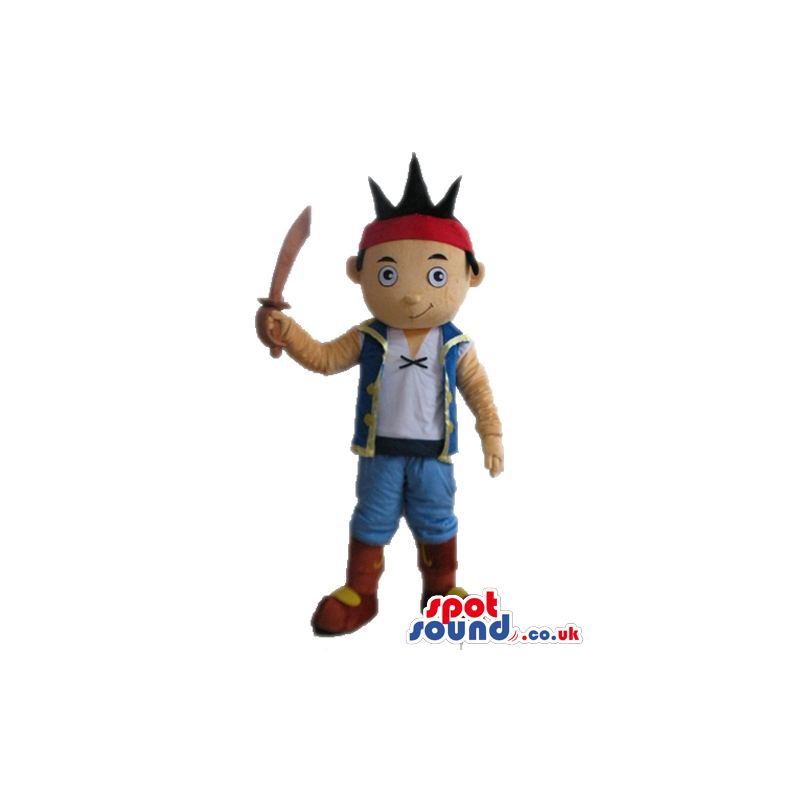 Mascot costume of jake the pirate - Custom Mascots