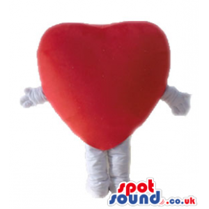 Smiling red heart with big eyes and white arms and legs -