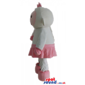 White sheep wearing a pink skirt, shoes and gloves - Custom