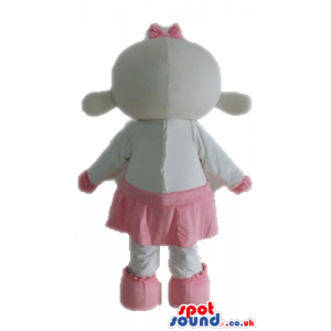 White sheep wearing a pink skirt, shoes and gloves - Custom