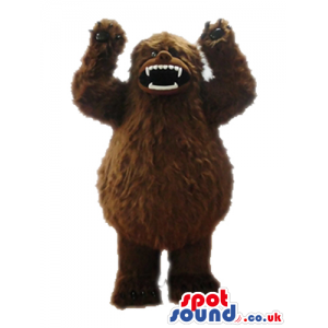 Fierceful brown bear with sharp white teeth - Custom Mascots