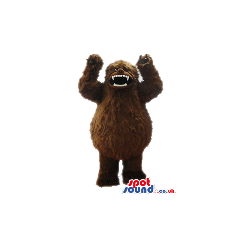 Fierceful brown bear with sharp white teeth - Custom Mascots