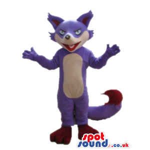 Purple and pink fox with red feet - Custom Mascots