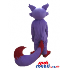 Purple and pink fox with red feet - Custom Mascots