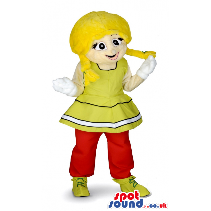 Asterix And Obelix Cartoon Blond Girl Character Mascot - Custom