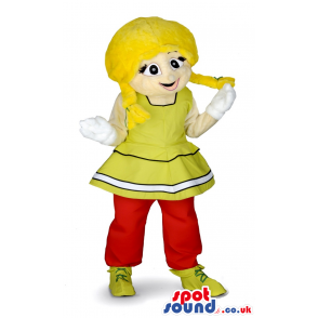 Asterix And Obelix Cartoon Blond Girl Character Mascot - Custom