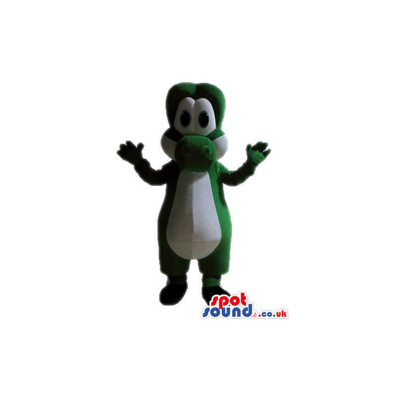 Green crocodile with a white belly - Custom Mascots