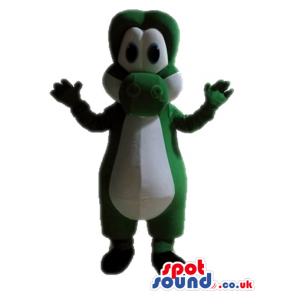 Green crocodile with a white belly - Custom Mascots