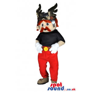 Asterix And Obelix Cartoon Character Mascot With Red Pants -