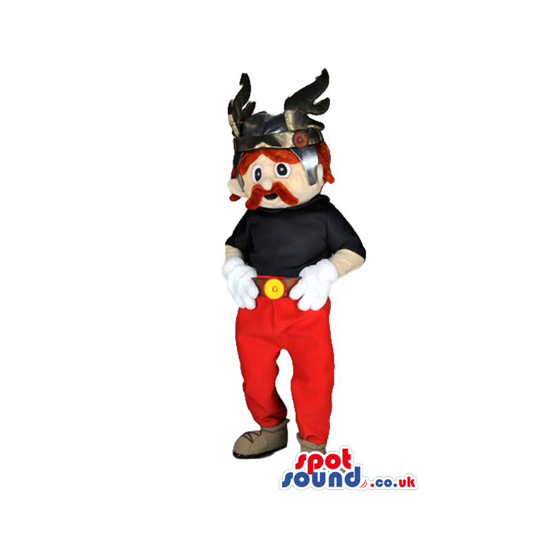 Asterix And Obelix Cartoon Character Mascot With Red Pants -