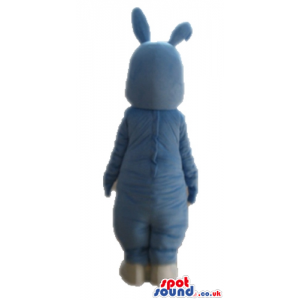 Light- blue and white rabbit wearing a light-blue and white
