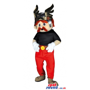 Asterix And Obelix Cartoon Character Mascot With Red Pants -