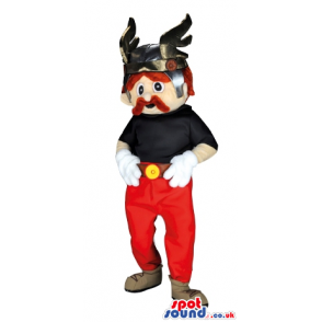 Asterix And Obelix Cartoon Character Mascot With Red Pants -