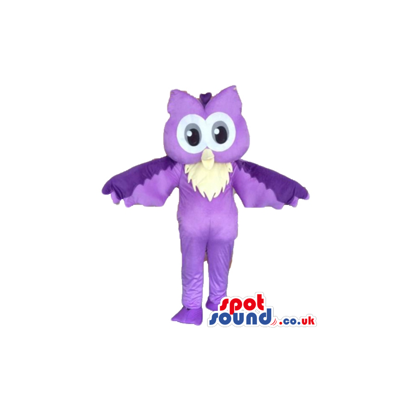 Purple owl with big eyes - your mascot in a box! - Custom