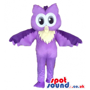 Purple owl with big eyes - your mascot in a box! - Custom